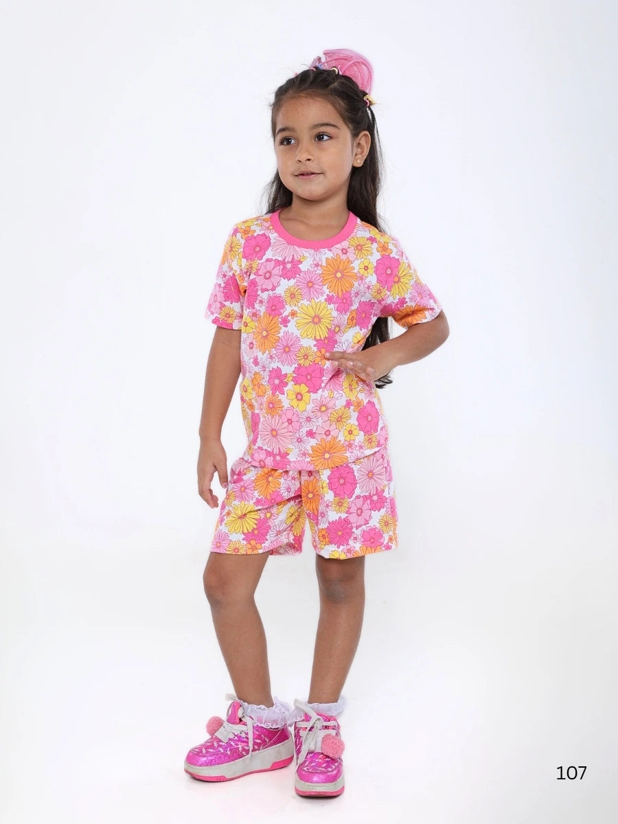 Pink floral oversized Cord set