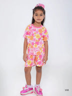 Pink floral oversized Cord set