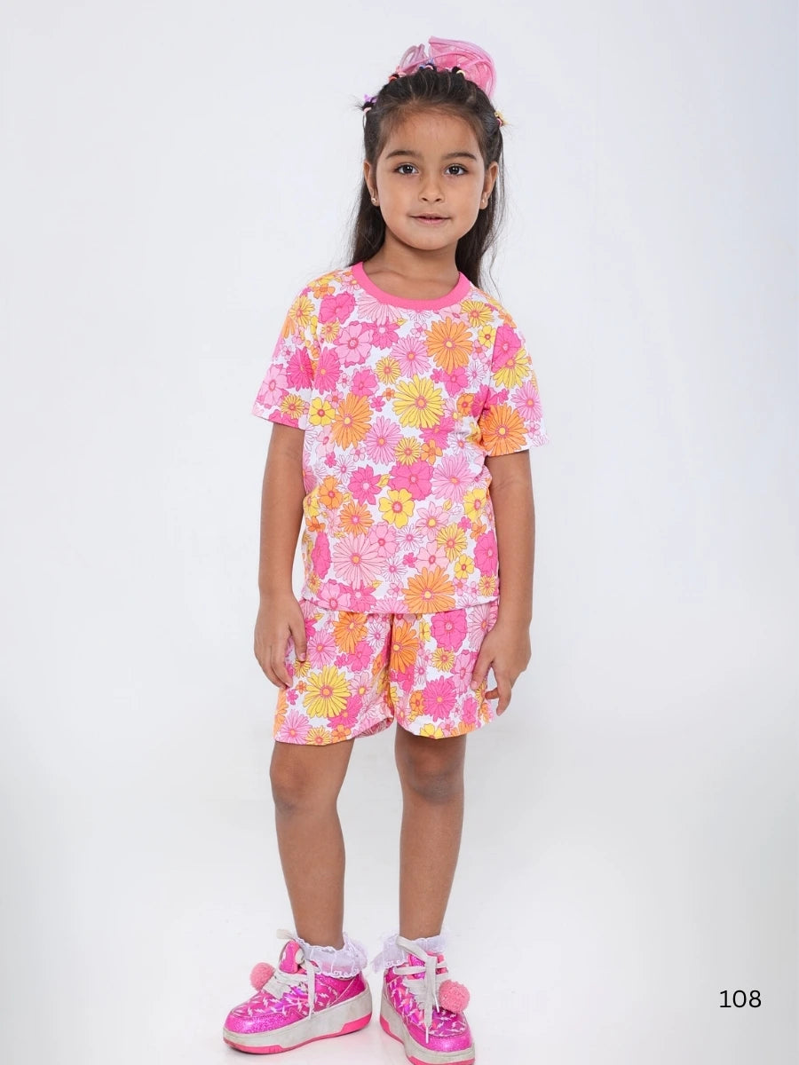 Pink floral oversized Cord set