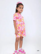 Pink floral oversized Cord set