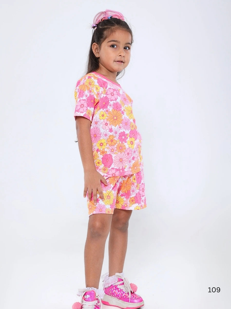 Pink floral oversized Cord set