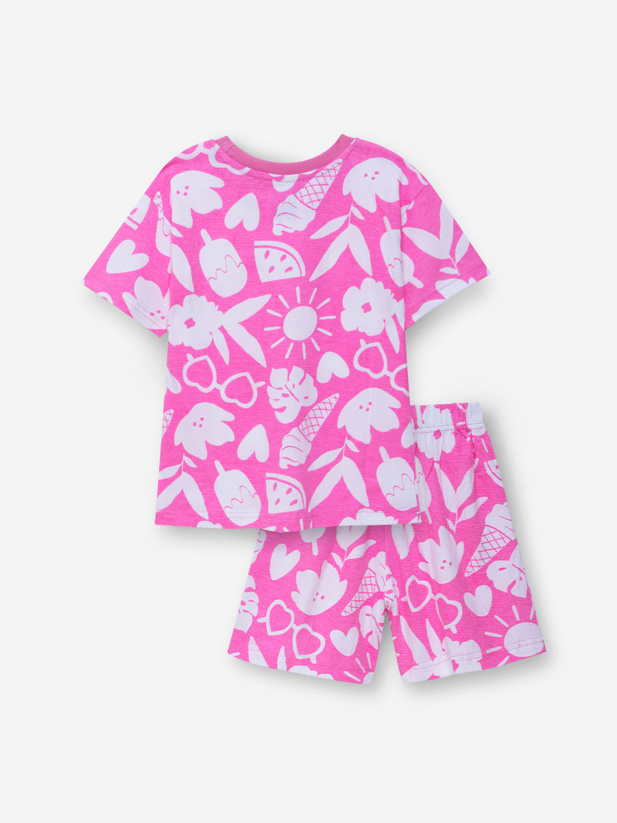 Pink Beach Vibes Oversized Cord Set