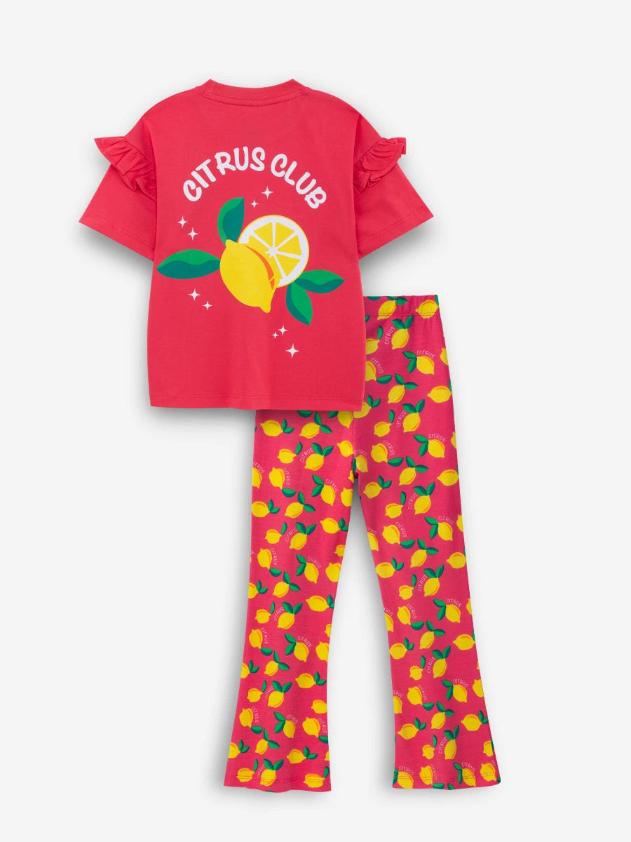 Red Citrus Spark Bootcut Pant set