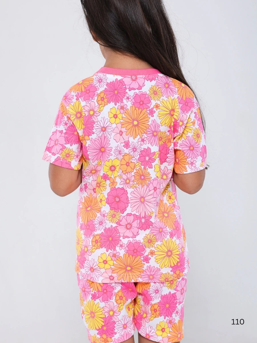 Pink floral oversized Cord set