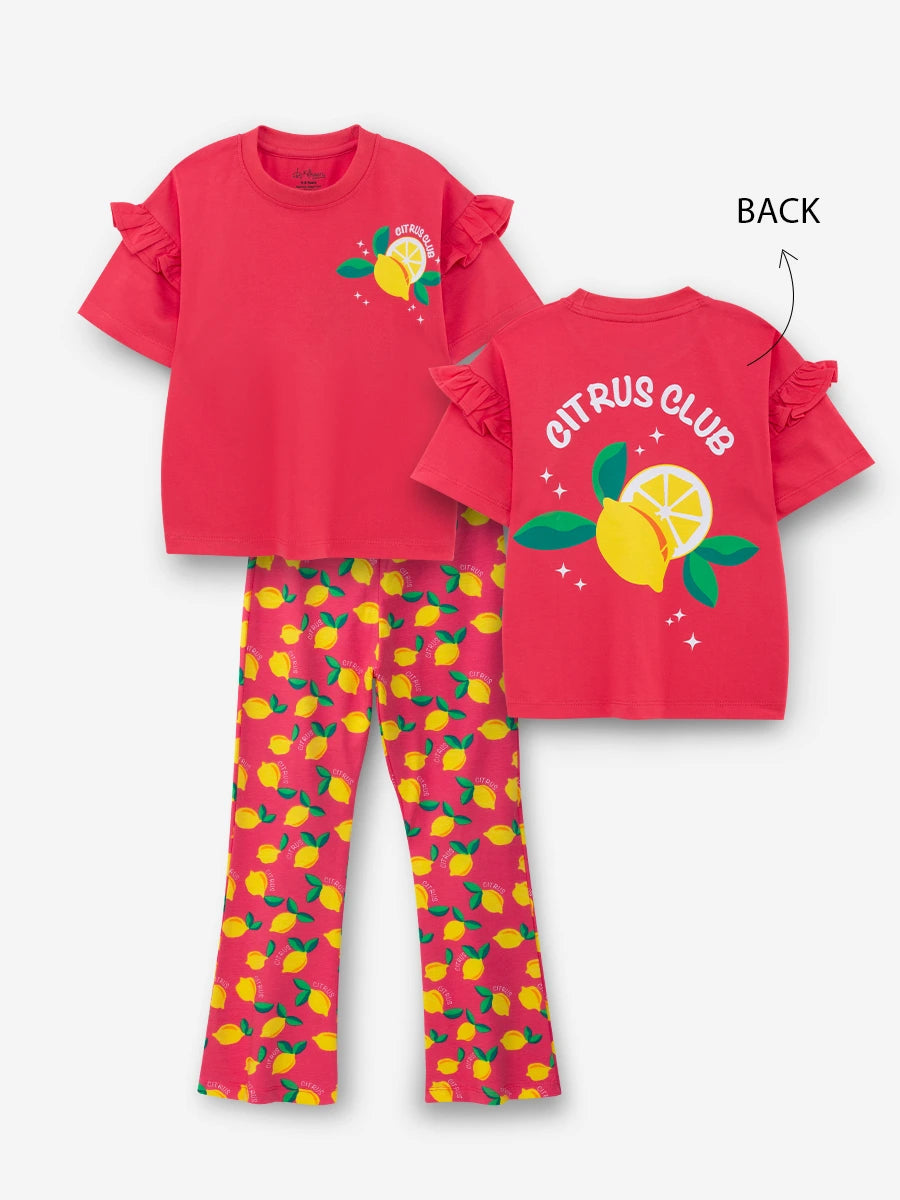 Red Citrus Spark Bootcut Pant set