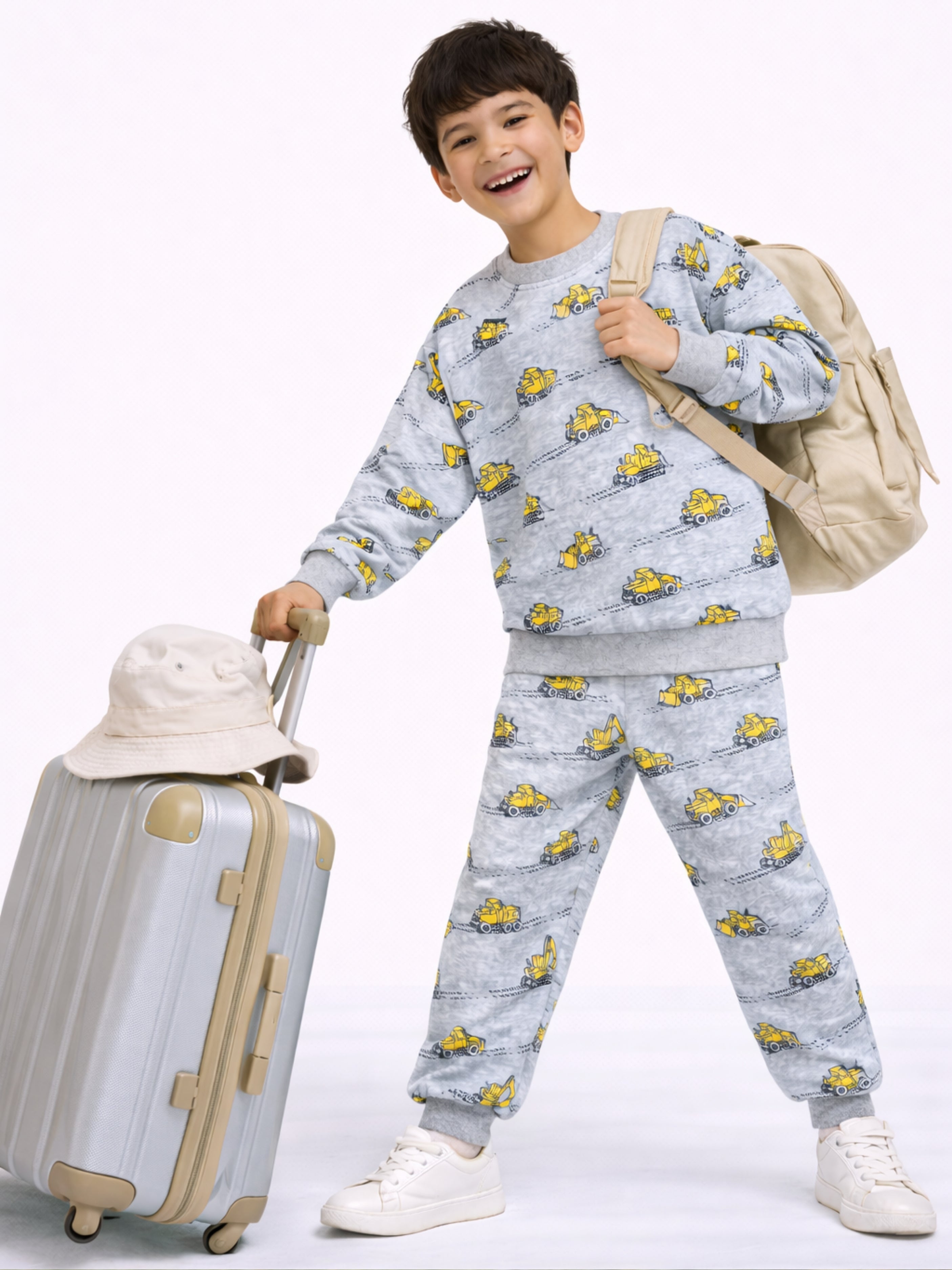 Winter Fleece: Yellow Digger Cozy Sweatshirt Set