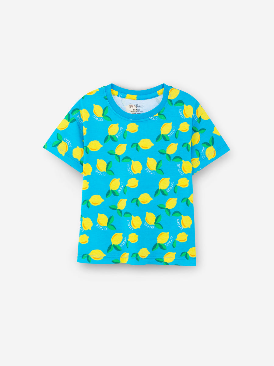 Citrus Lemon Oversized Cord set (Blue)
