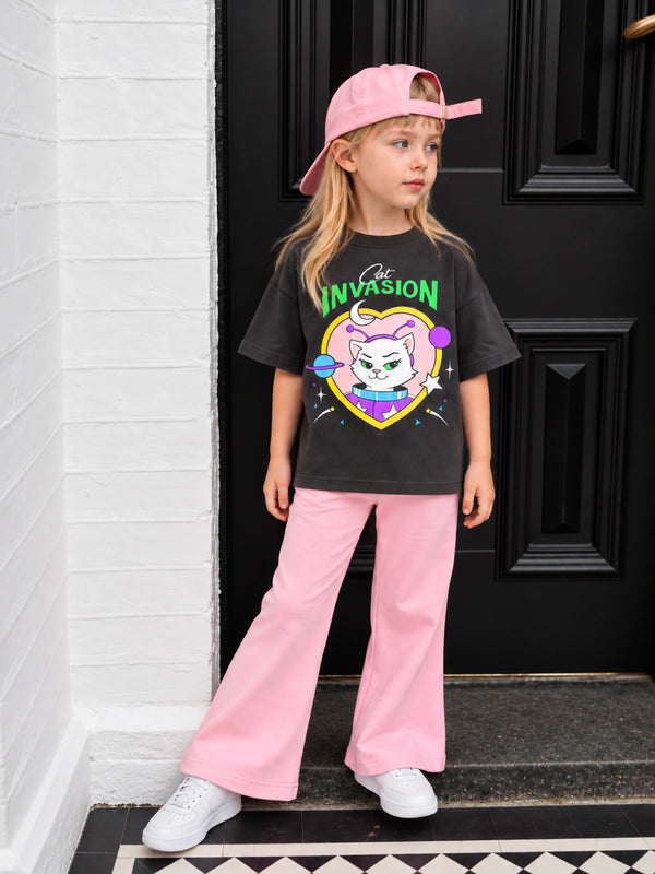 Cat Invasion Flare Pant Set