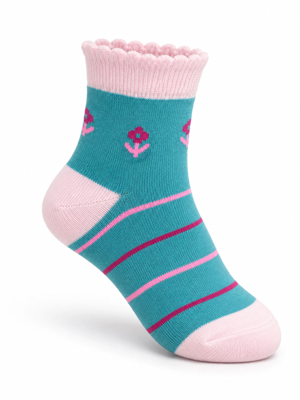 Teal Bloom Bamboo Socks