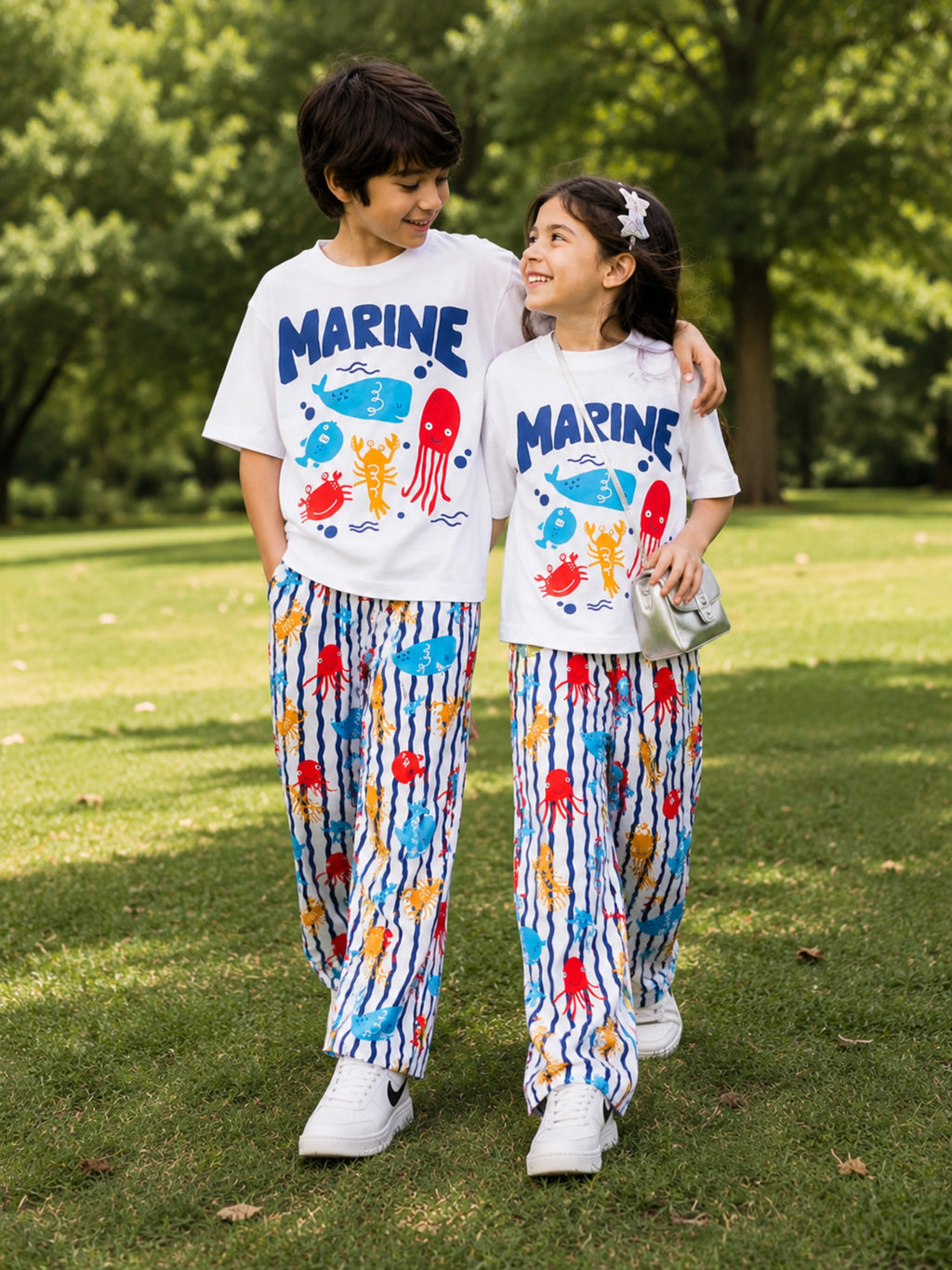 Marine Splash Full Pant Sibling Set