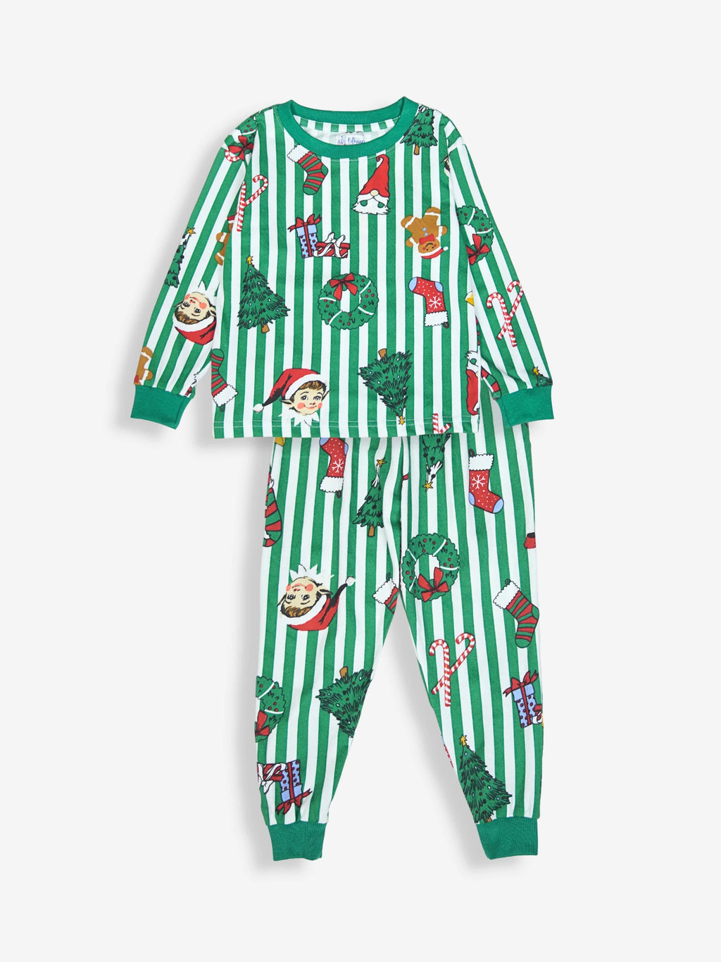 Green Strip Christmas Full Sleeves Set