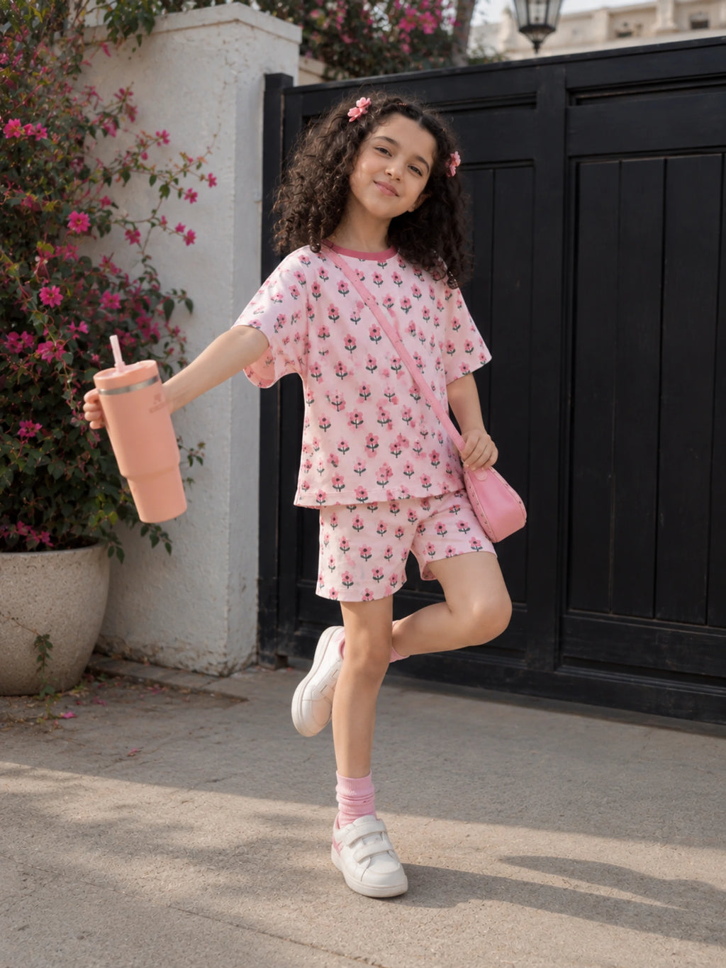 Pink Petals Oversized Cord Set