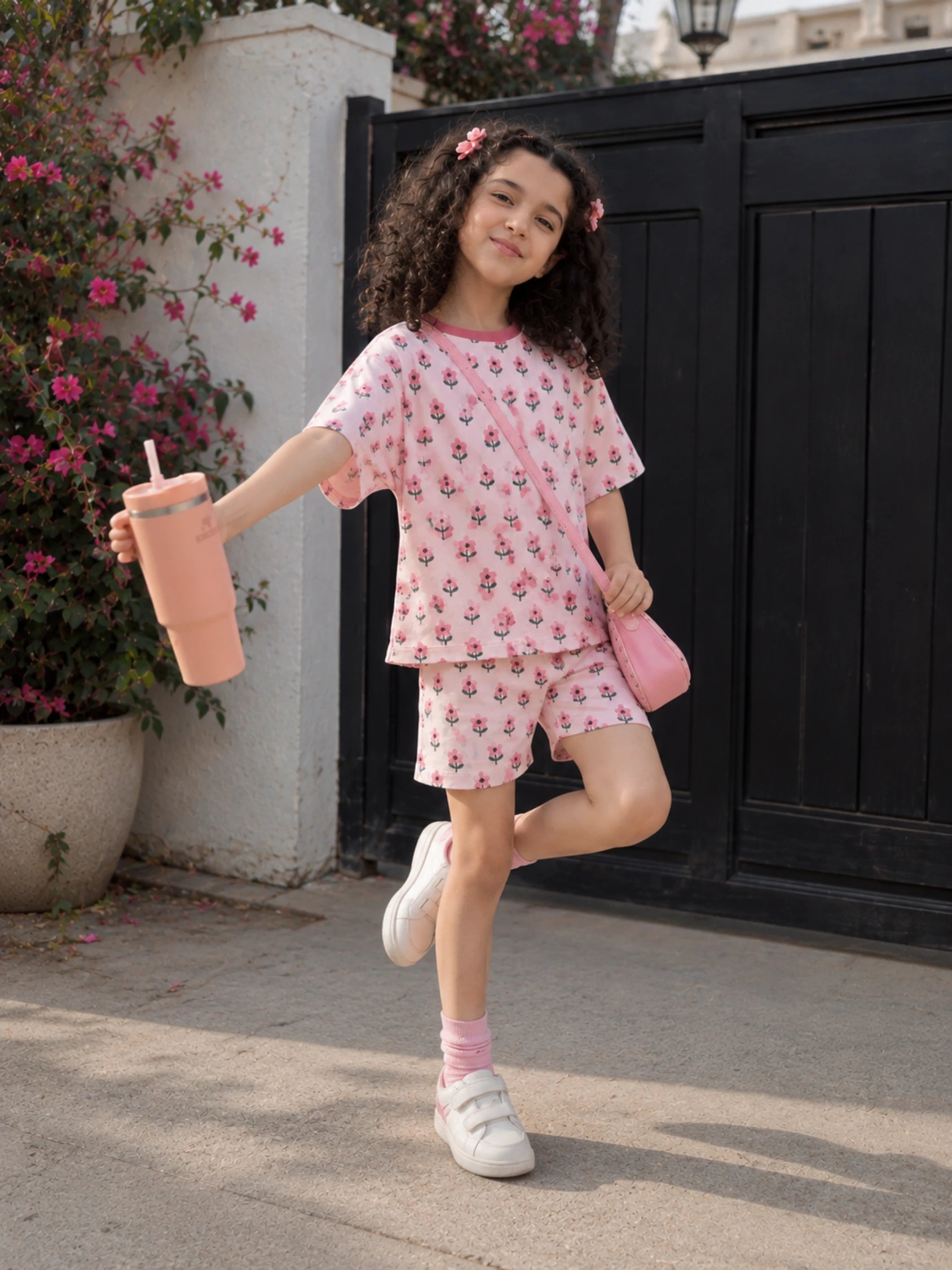 Pink Petals Oversized Cord Set