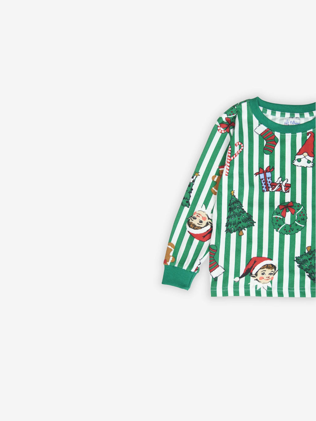 Green Strip Christmas Full Sleeves Set