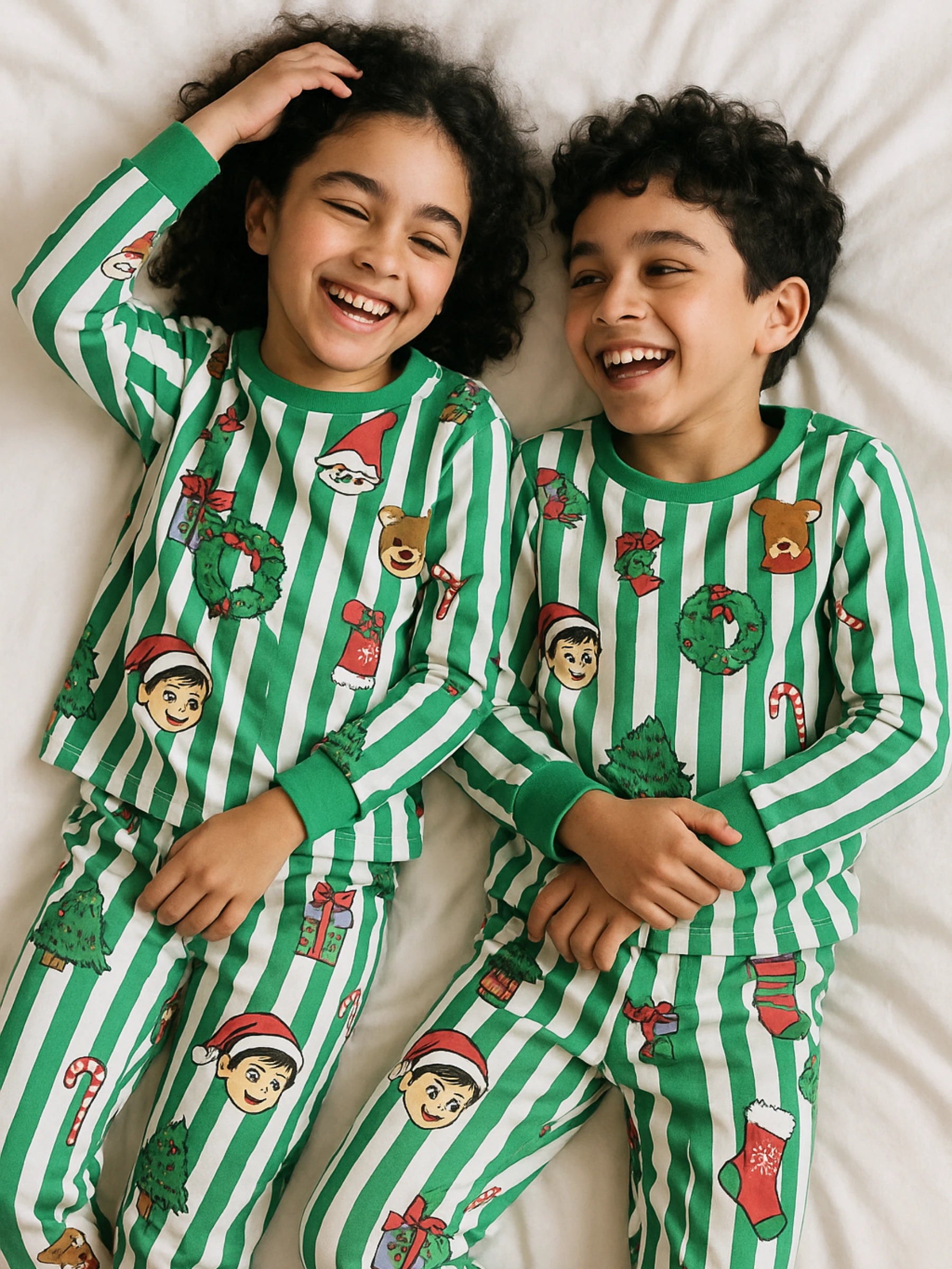 Green Strip Christmas Full Sleeves Set