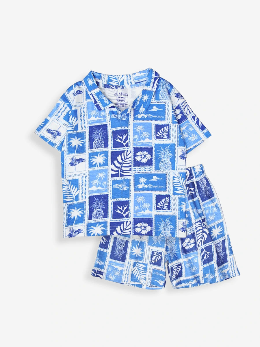 Blue Palm Oversized Cord Set