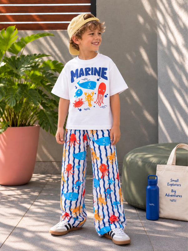 Marine Splash Full Pant Sibling Set