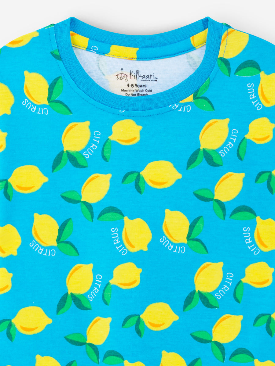Citrus Lemon Oversized Cord set (Blue)