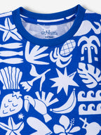 Abstract Paradise Premium Ruffle Sleeve Dress