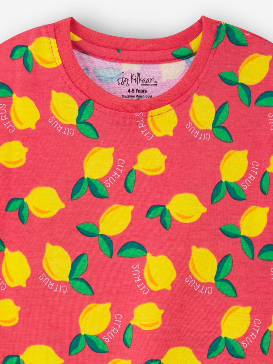 Citrus Lemon Oversized Cord set (Red)