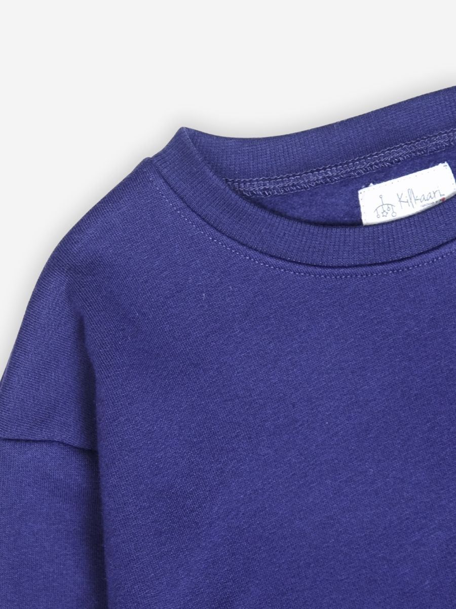 Premium Winter Fleece: Navy Blue Sweatshirt Set