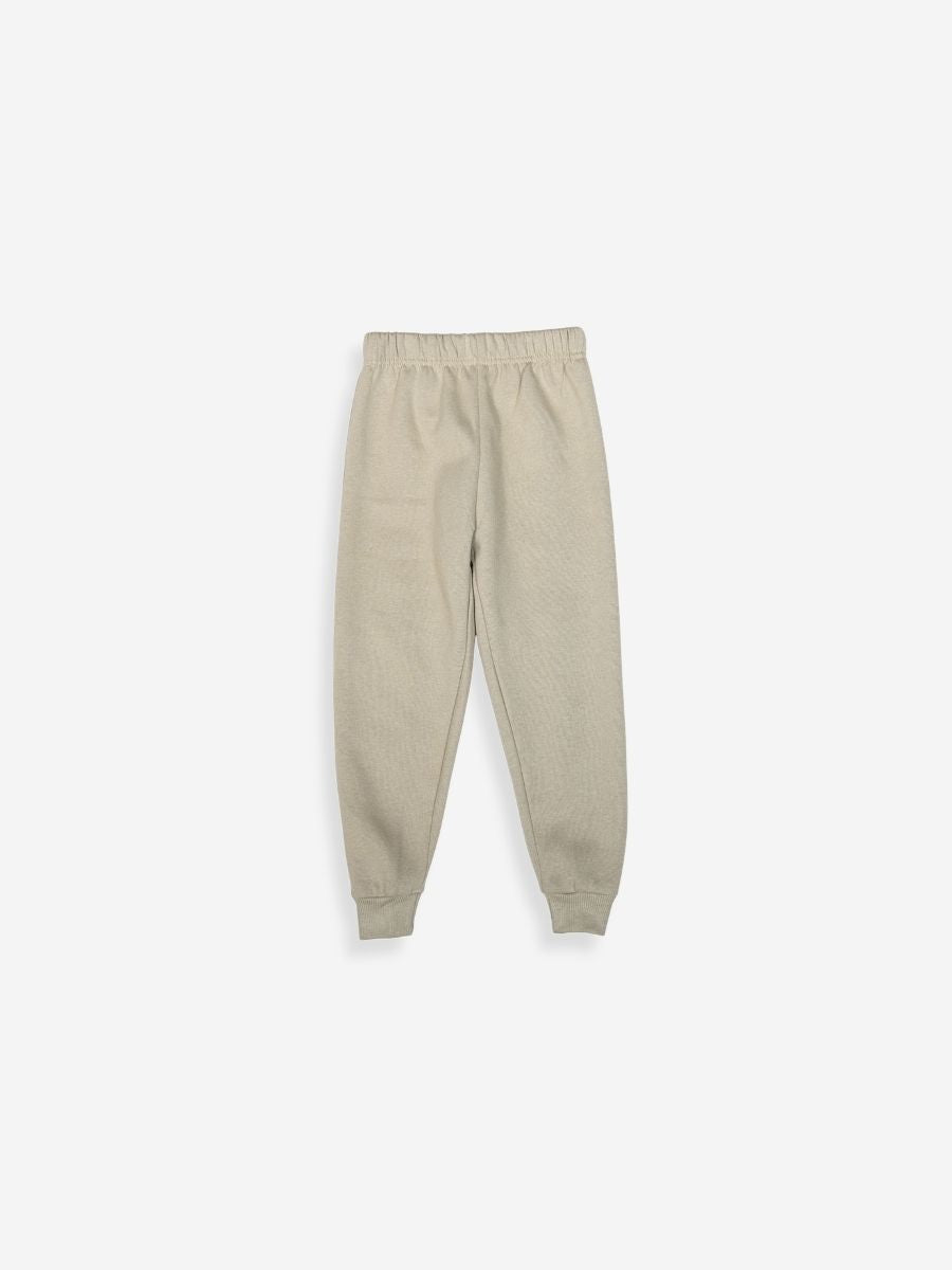 Premium Winter Fleece: Light Beige Sweatshirt Set
