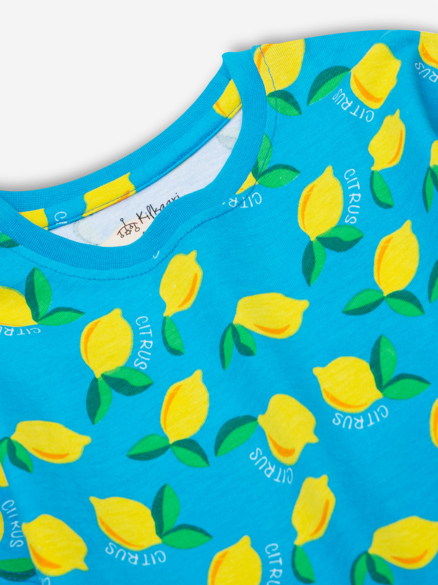 Citrus Lemon Oversized Cord set (Blue)