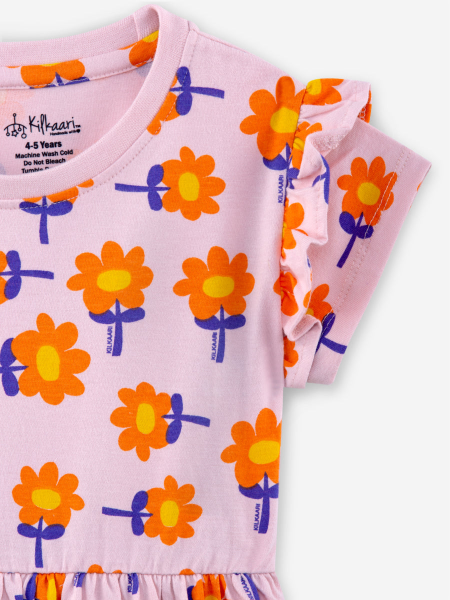 Little Daisy: Premium Ruffle Sleeve Dress