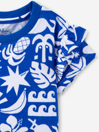 Abstract Paradise Premium Ruffle Sleeve Dress