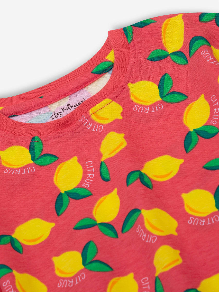 Citrus Lemon Oversized Cord set (Red)