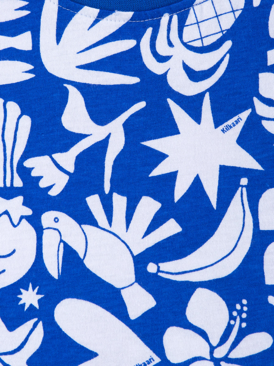 Abstract Paradise Premium Ruffle Sleeve Dress