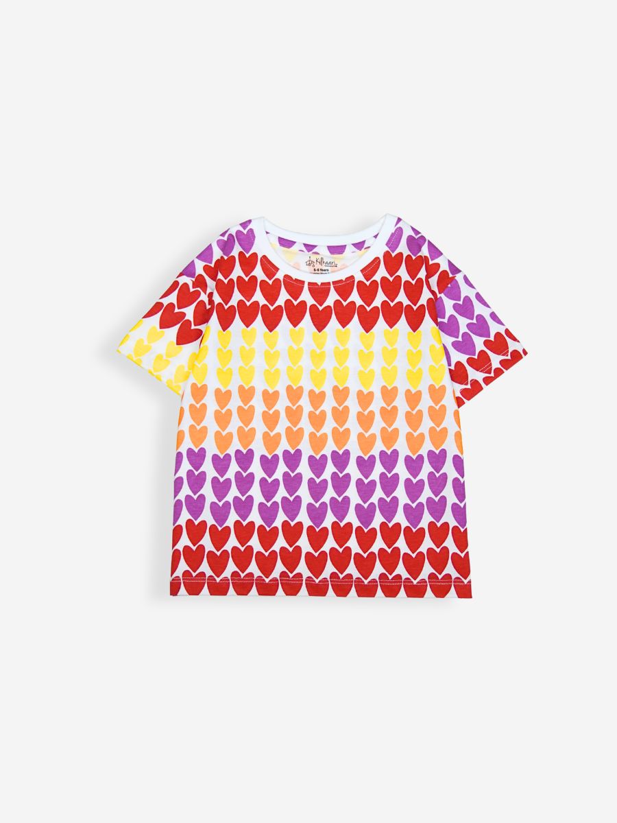 Gradient Hearts Premium Oversized Co-ord Set