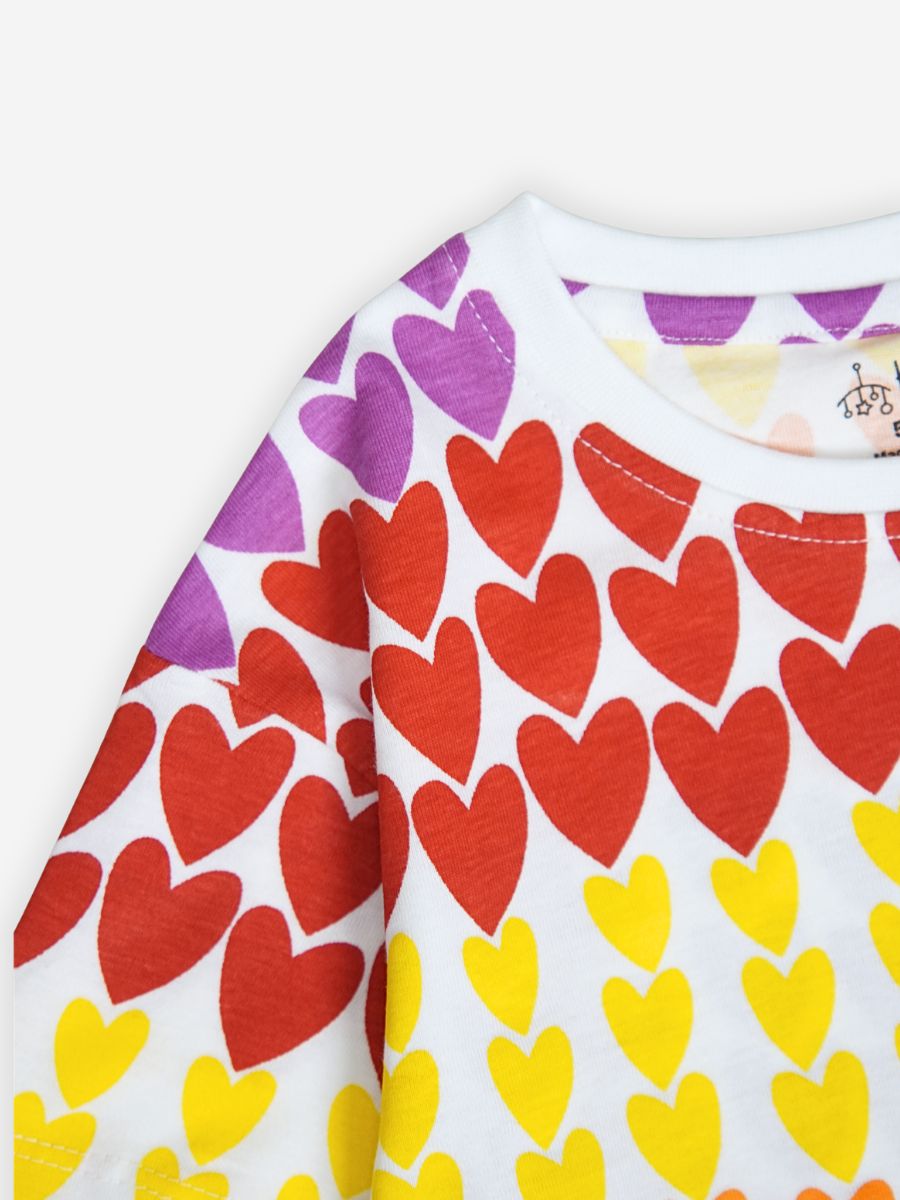 Gradient Hearts Premium Oversized Co-ord Set