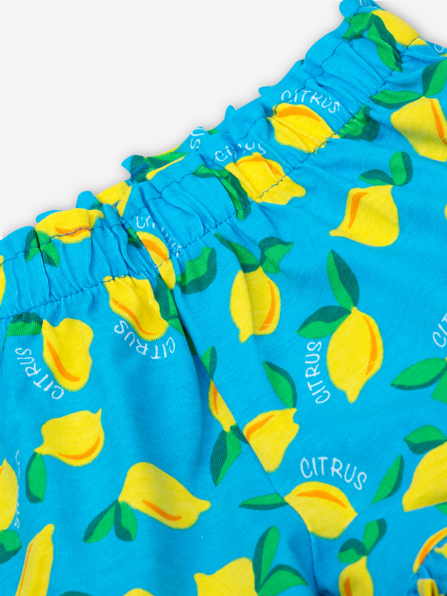 Citrus Lemon Oversized Cord set (Blue)