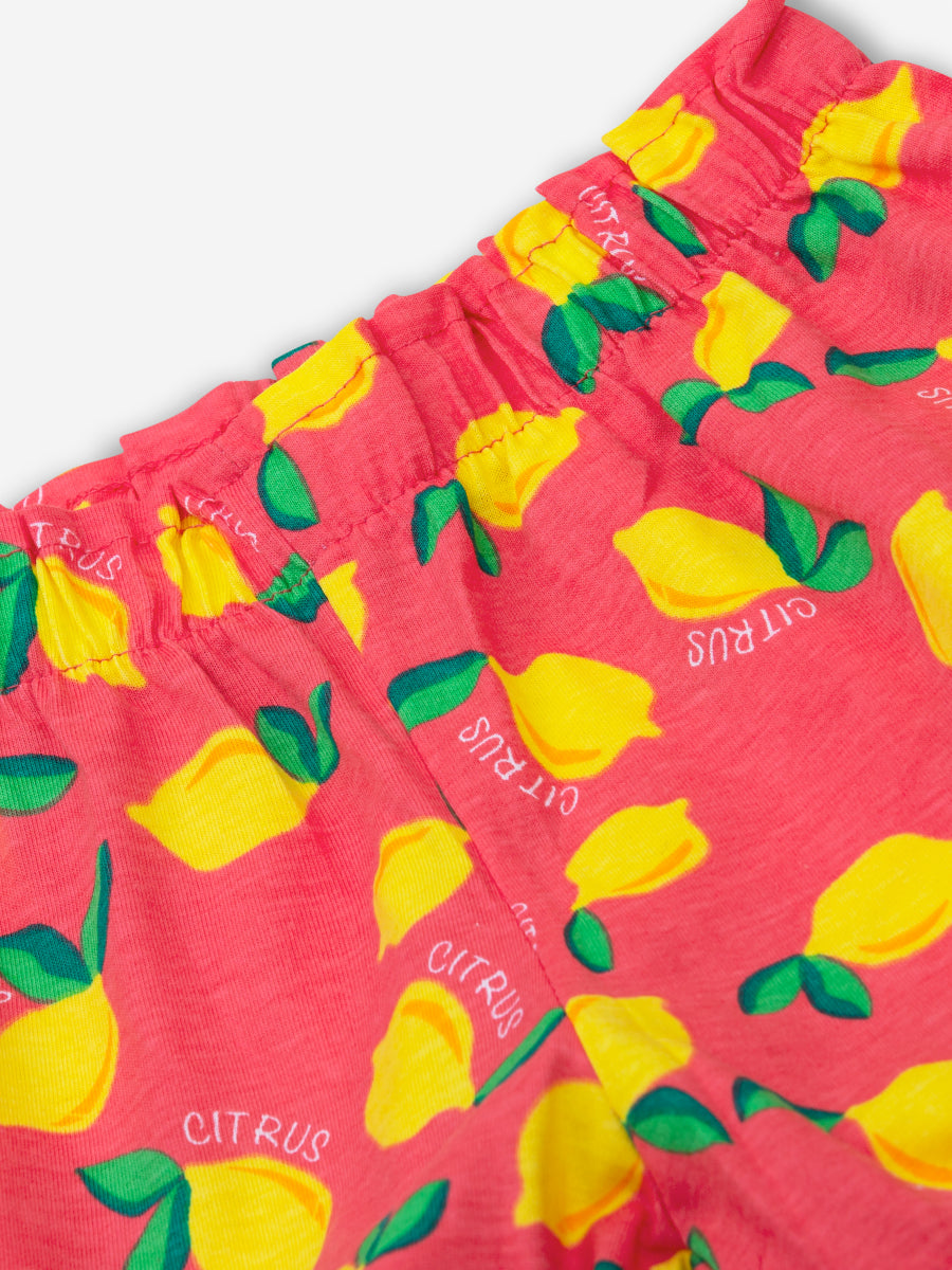 Citrus Lemon Oversized Cord set (Red)