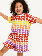 Gradient Hearts Premium Oversized Co-ord Set