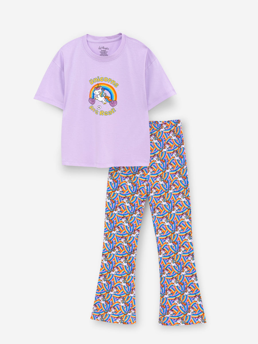 Premium: Unicorn Pop Bootcut Set (Purple)