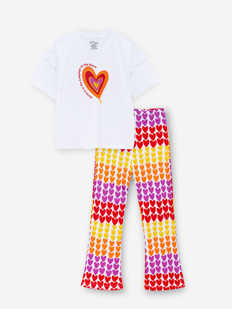 Kindness Heart T-shirt &amp; Bootcut Pants Set
