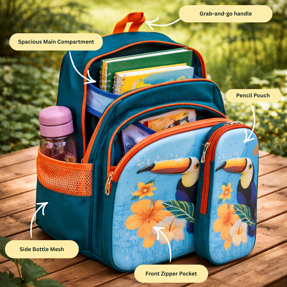 Giggle & Go For Todlers & Kids Backpack- Tropical Toucan