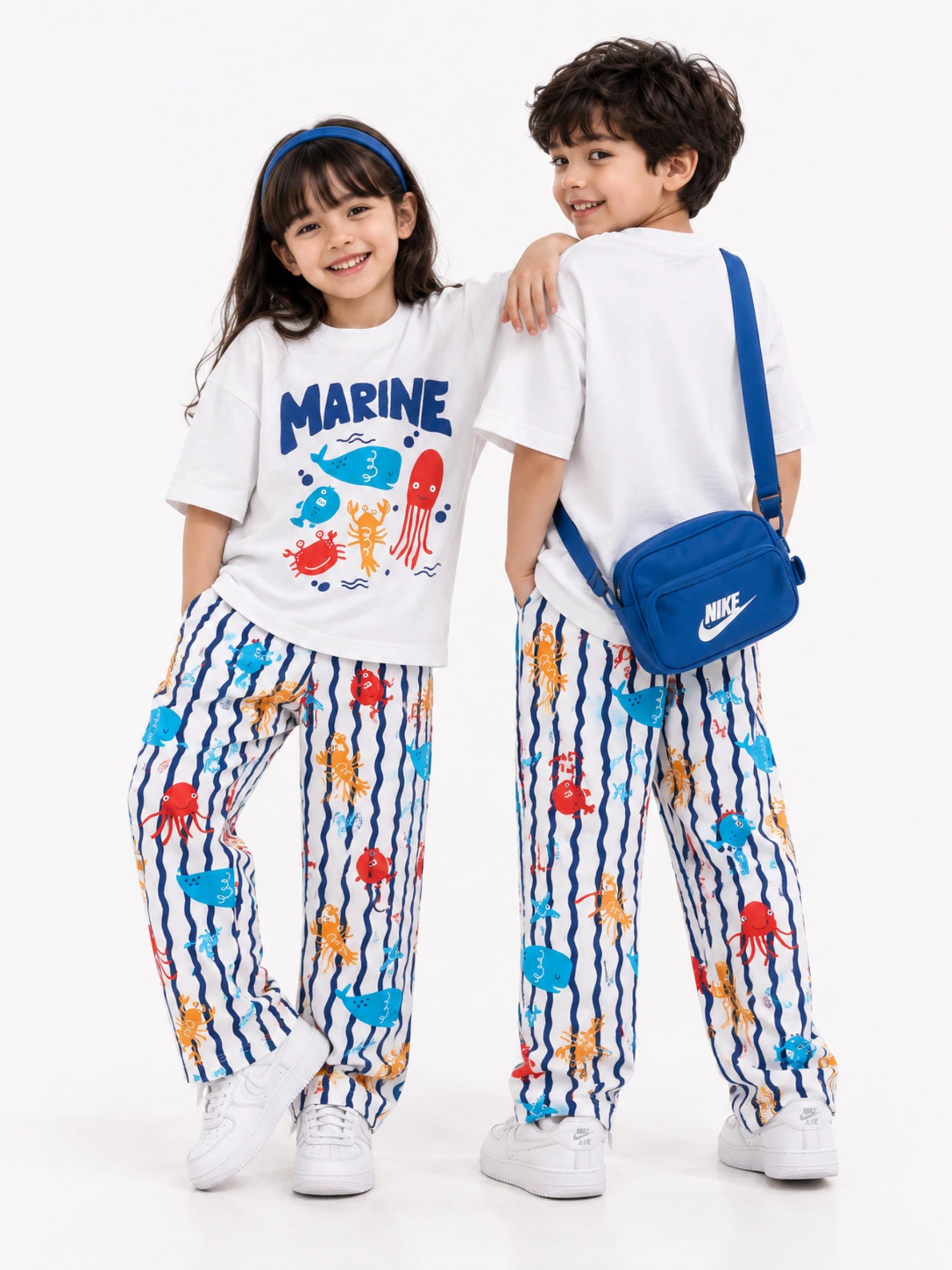 Marine Splash Full Pant Sibling Set