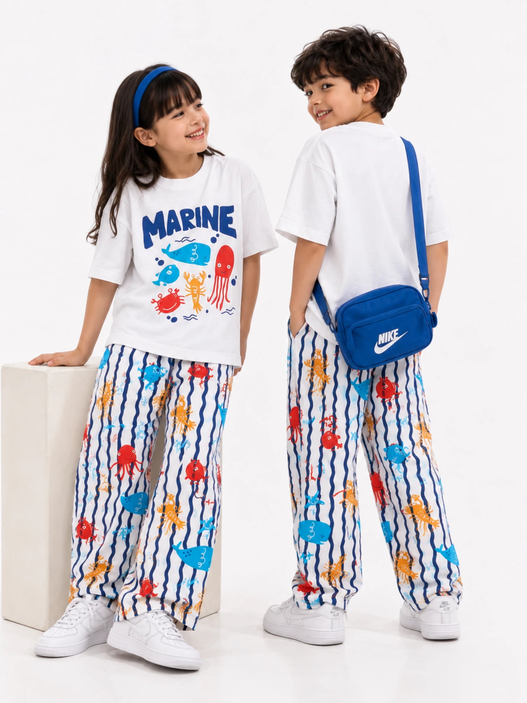 Marine Splash Full Pant Sibling Set