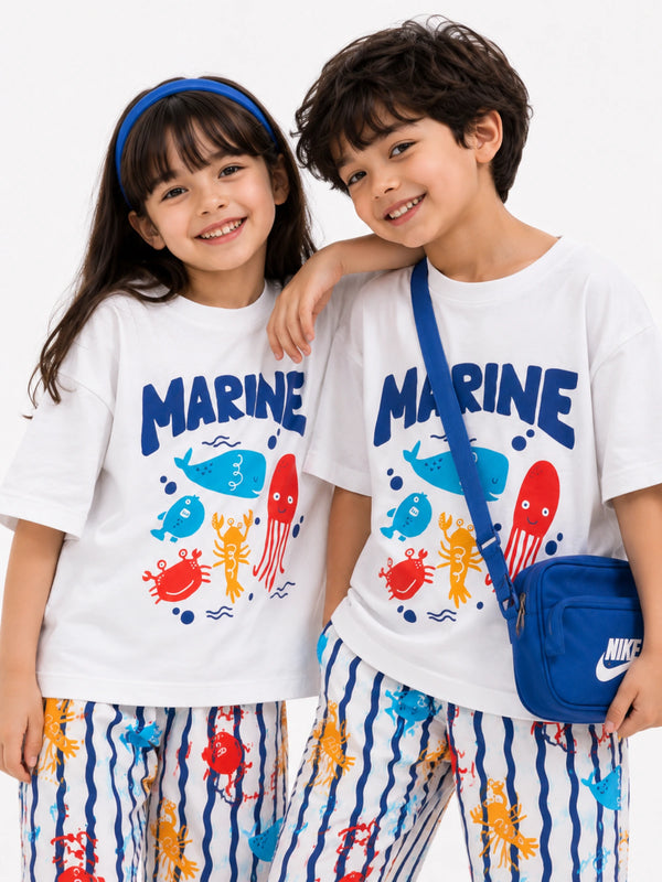 Marine Splash Full Pant Sibling Set