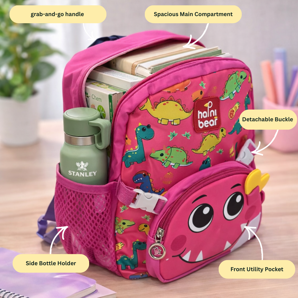 Jurassic Joy For Todlers & Kids - Rosy Roar Dino Backpack