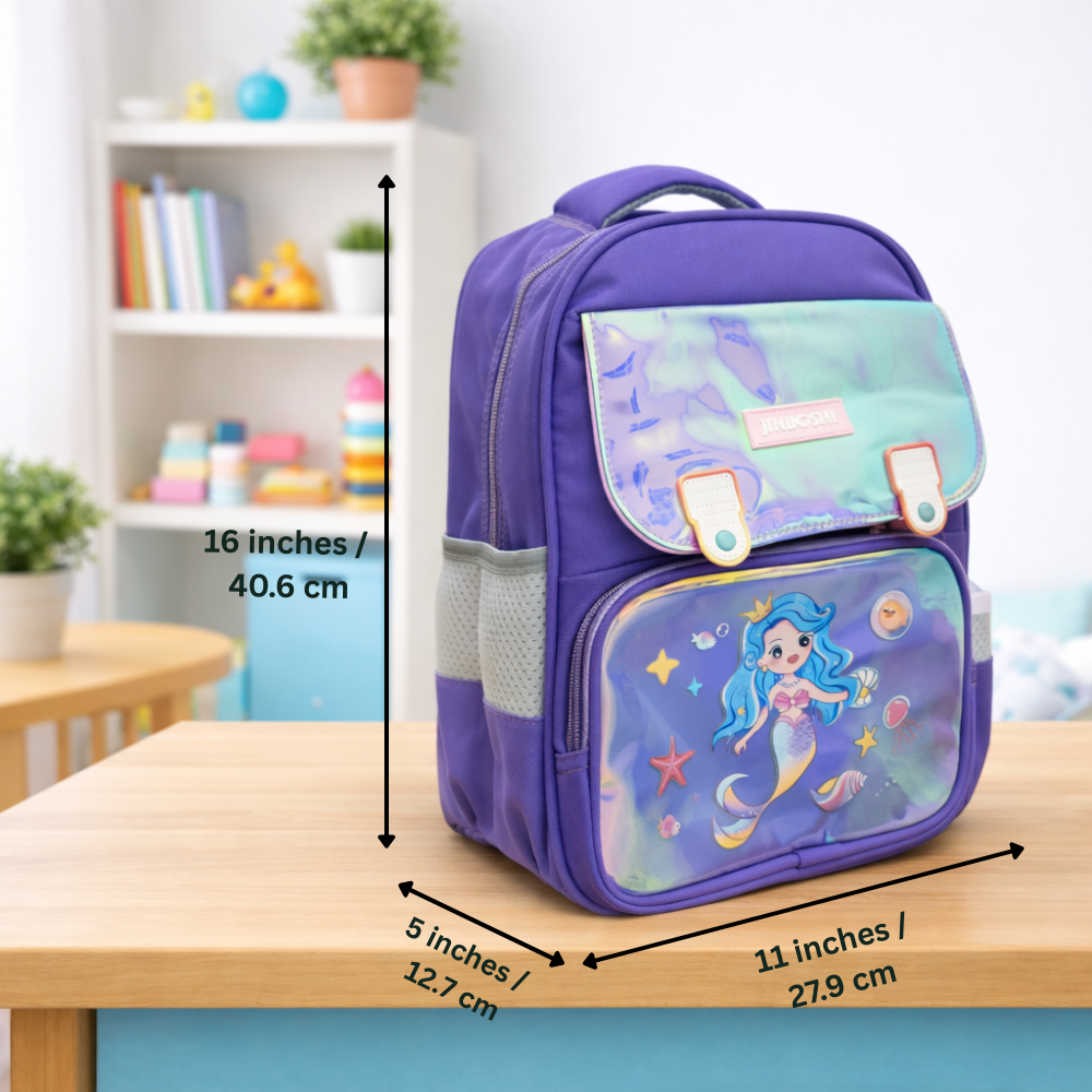 Little Dreamers Hologram Backpack For Todlers & Kids - Lavender Lagoon Mermaid