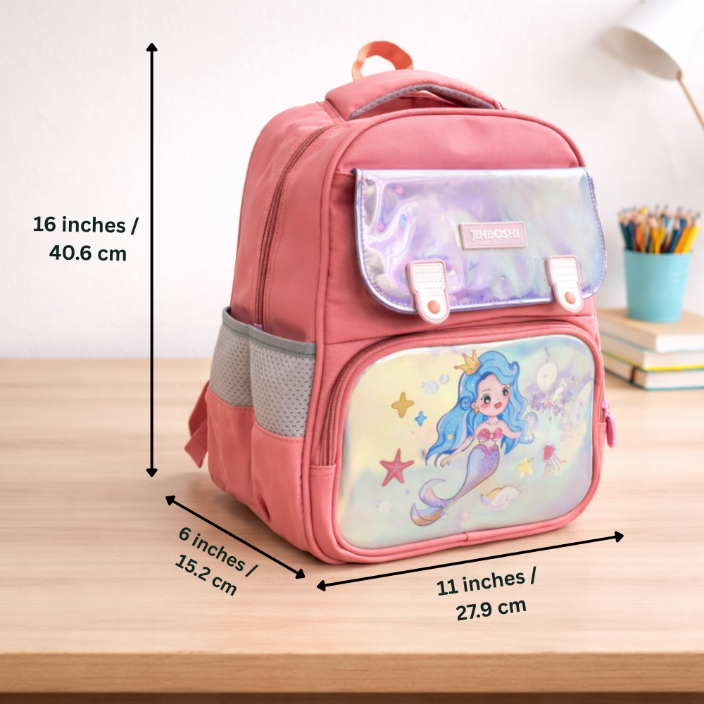 Little Dreamers Hologram Backpack For Todlers & Kids  - Pink Pearl Princess