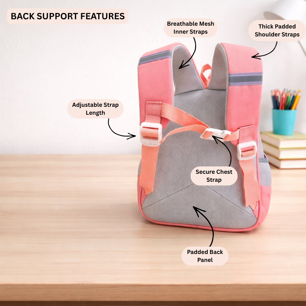 Little Dreamers Hologram Backpack For Todlers & Kids  - Pink Pearl Princess