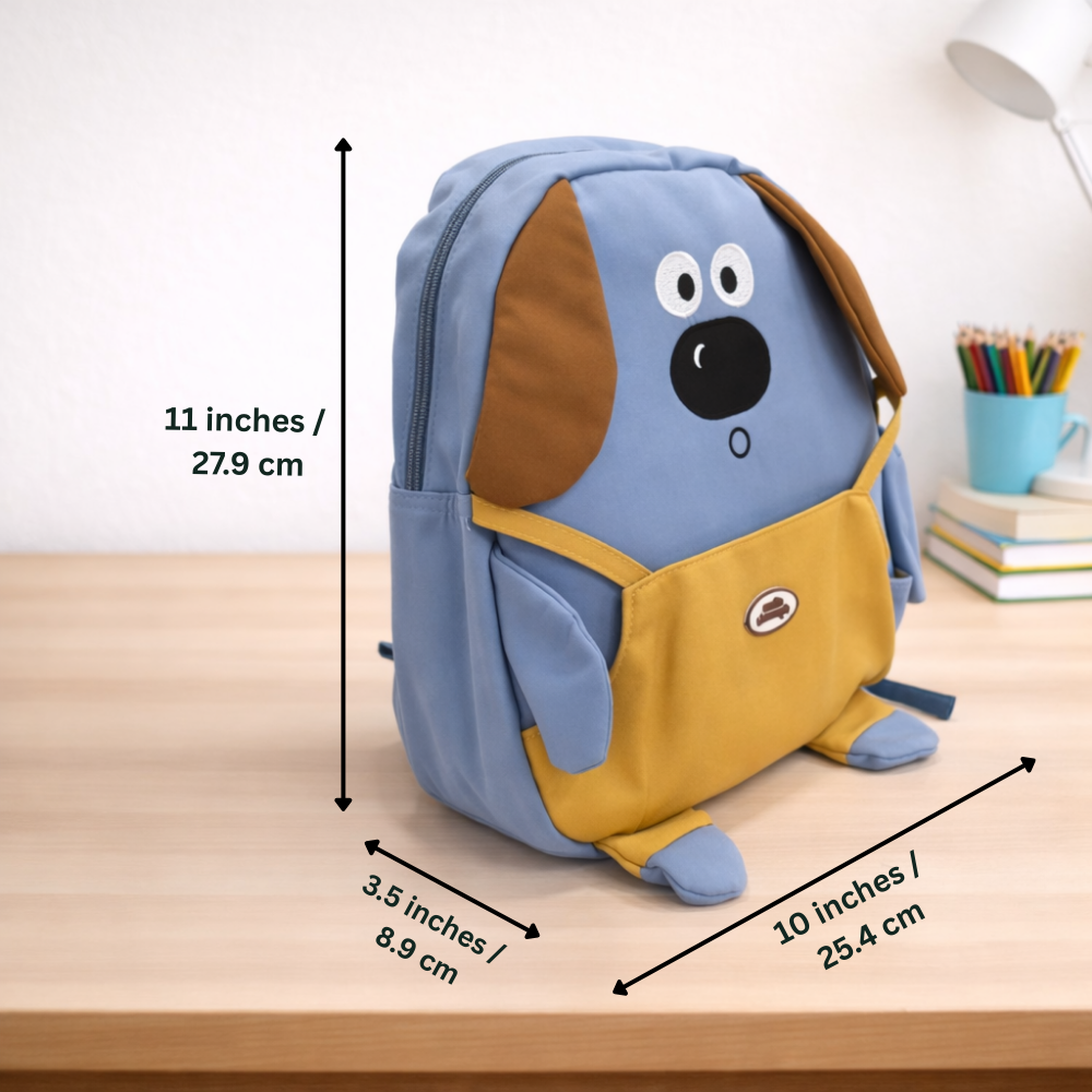 Little Paws Preschool Adventure Collection - Bubbles Blue Overalls Backpack