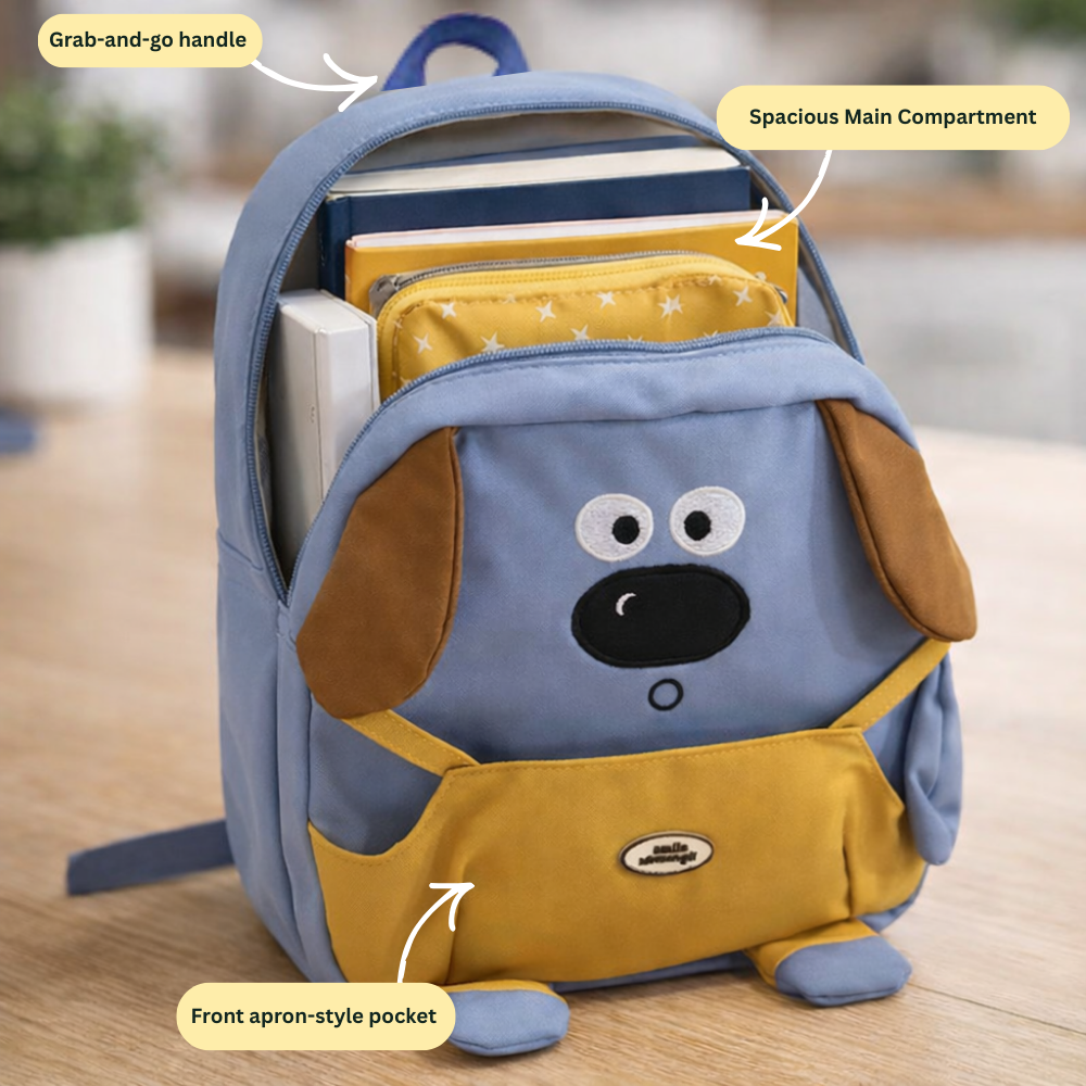Little Paws Preschool Adventure Collection - Bubbles Blue Overalls Backpack