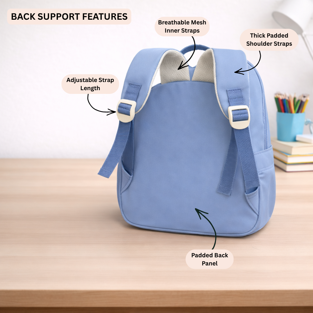 Little Paws Preschool Adventure Collection - Bubbles Blue Overalls Backpack