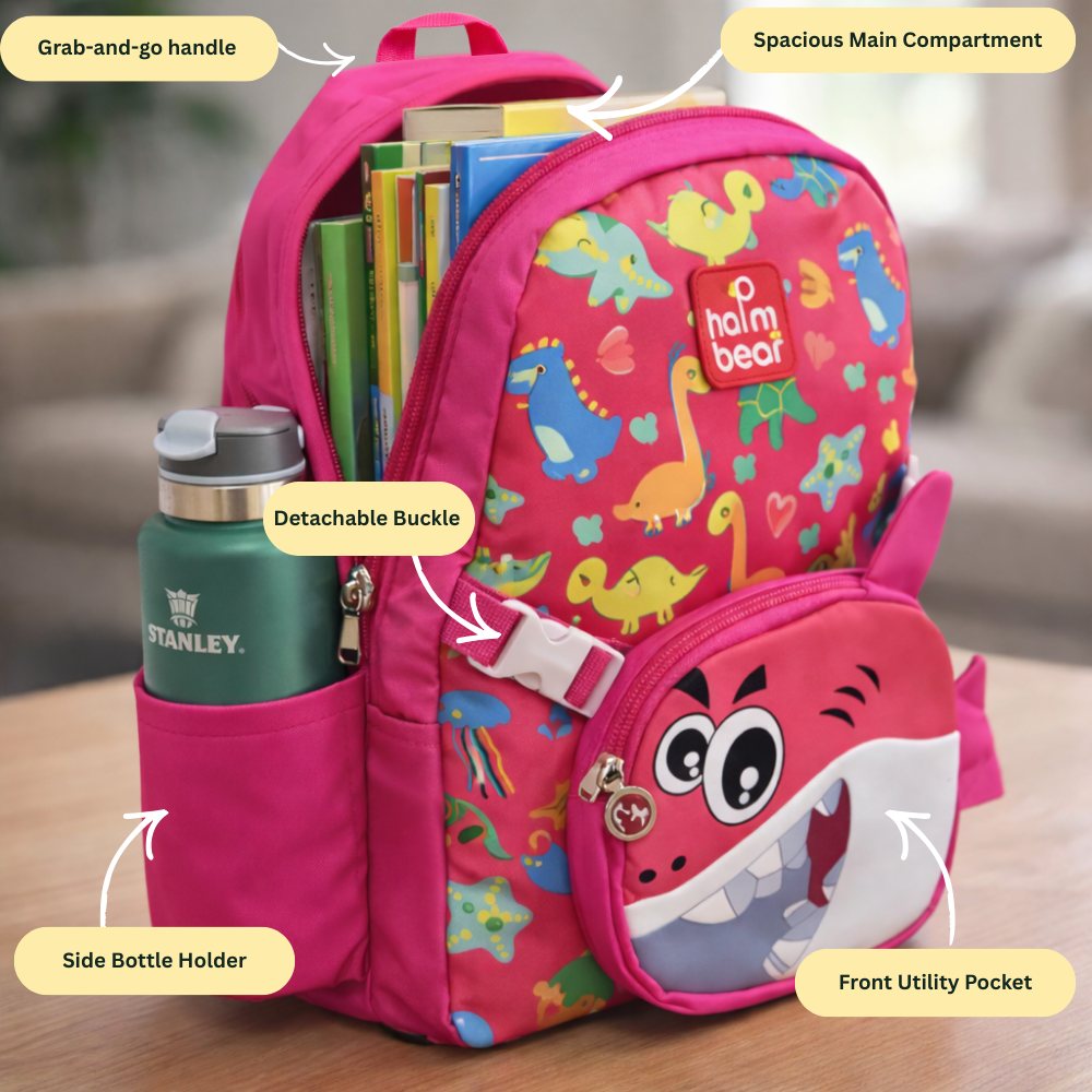 Ocean Explorer For Todlers & Kids - Sunny Pink Shark Backpack